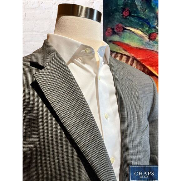 Chaps Ralph Lauren 44R Gray Rust Blue Birdseye Blazer Sport Coat Jacket - Picture 4 of 14